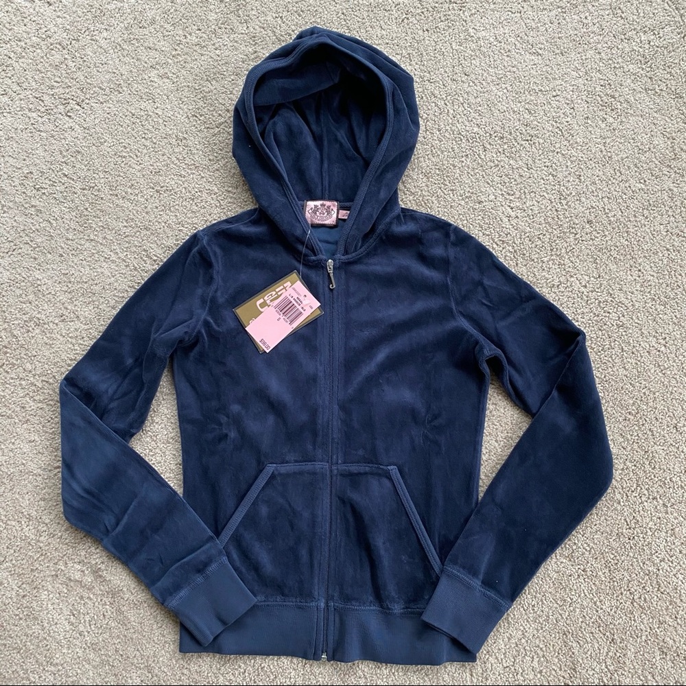 NWT Juicy Couture Velour Zip Up Hoodie S